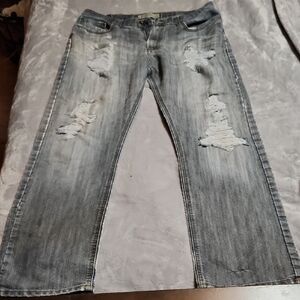 Wrangler Men's Distressed Blue Jeans